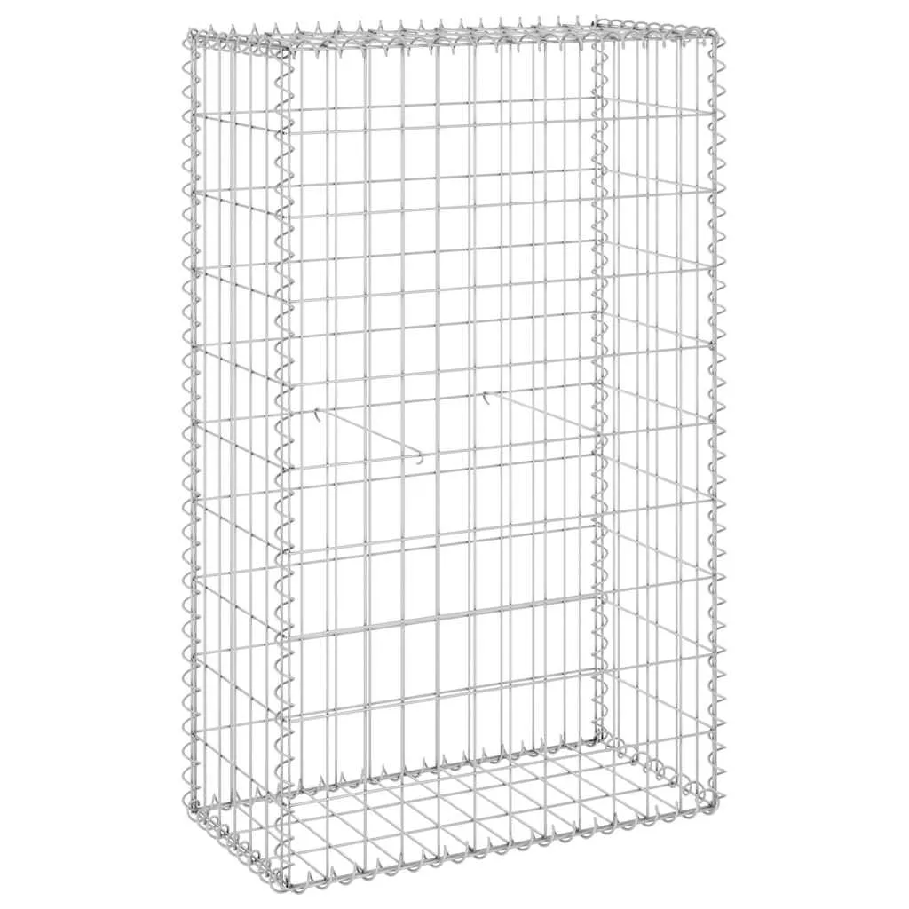 Gabionenkorb 60 x 30 x 100 cm in Silber aus verzinktem Stahl