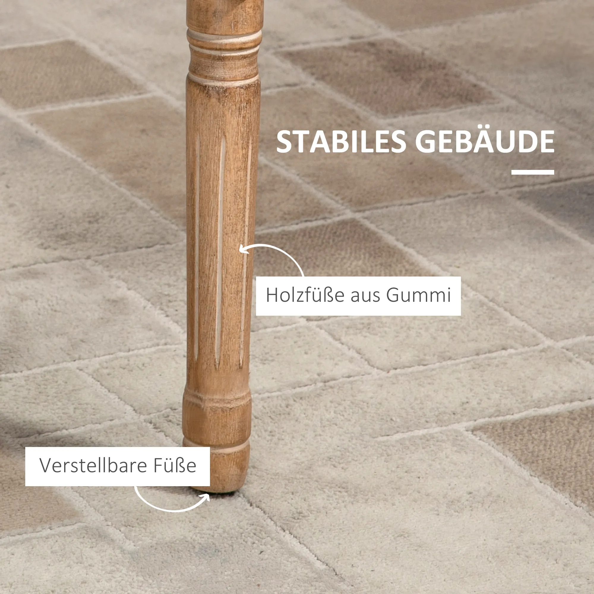 Esszimmerstuhl Cremeweiß/Natur 54,5L x 59B x 96H cm
