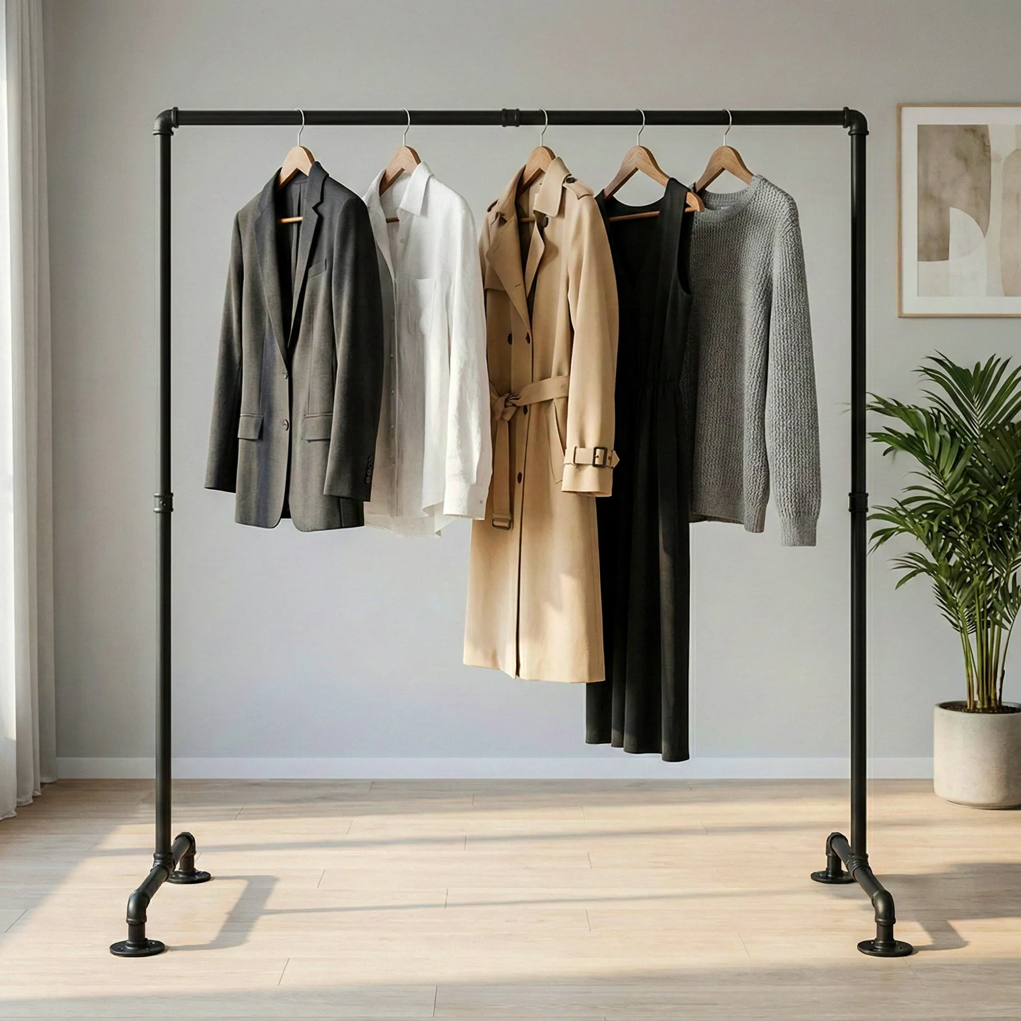 Garderobenständer Jersey 150x150x55 cm schwarz