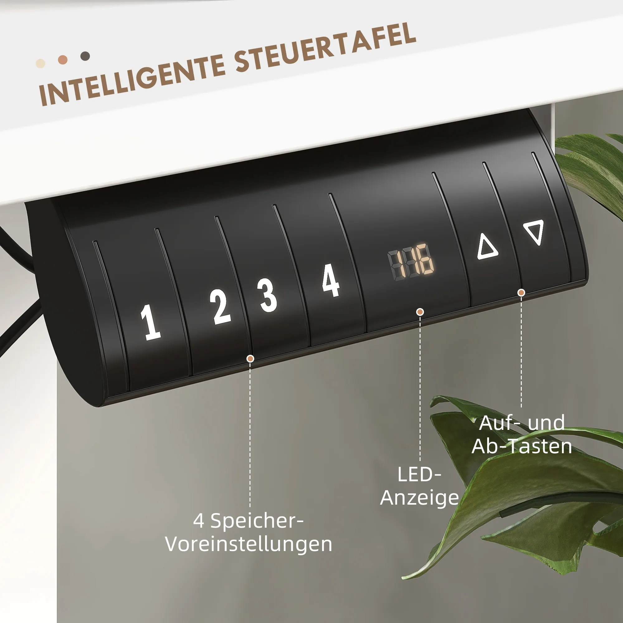 Stehschreibtisch, höhenverstellbar, 120x60x72-116cm, Weiß