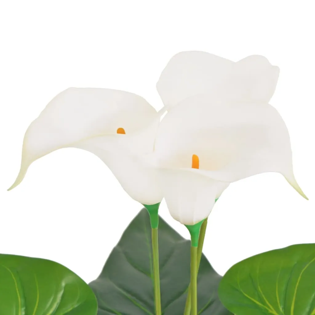 Künstliche Calla-Lilie 45 cm Weiß mit Kunststoffblättern und Blüten