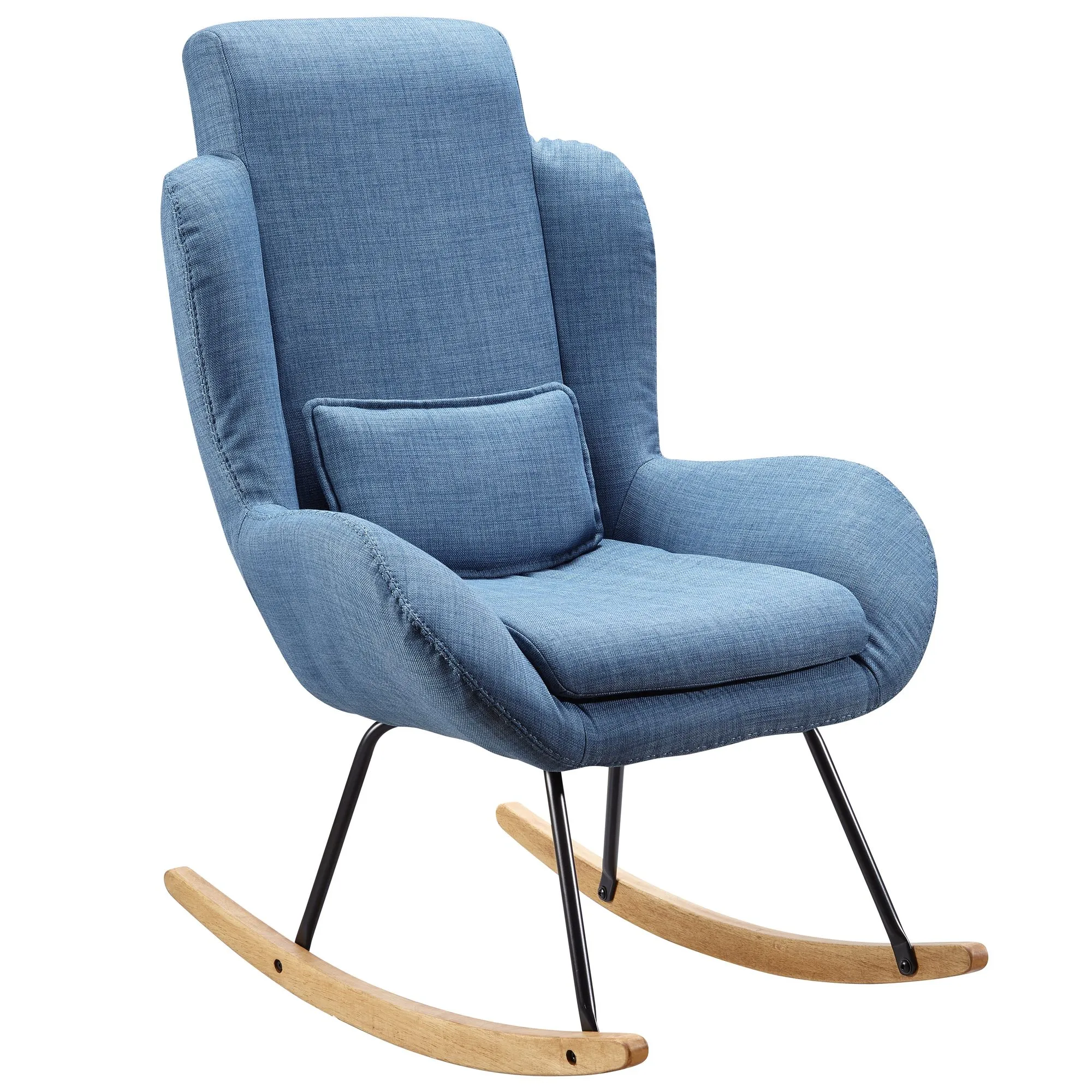 tinkaro Wipp-Sessel schwingend ENDRIN Stoff Schaukelstuhl Blau