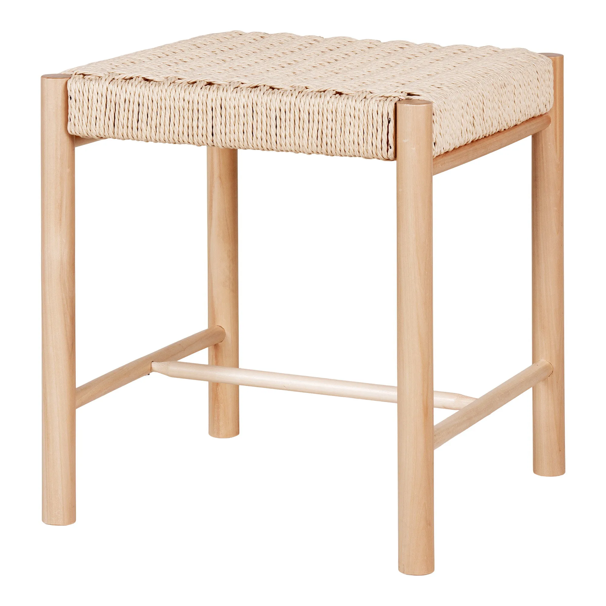 tinkaro Abano Hocker mit Korbgeflecht-Sitz 42x42x46,5 cm Natur