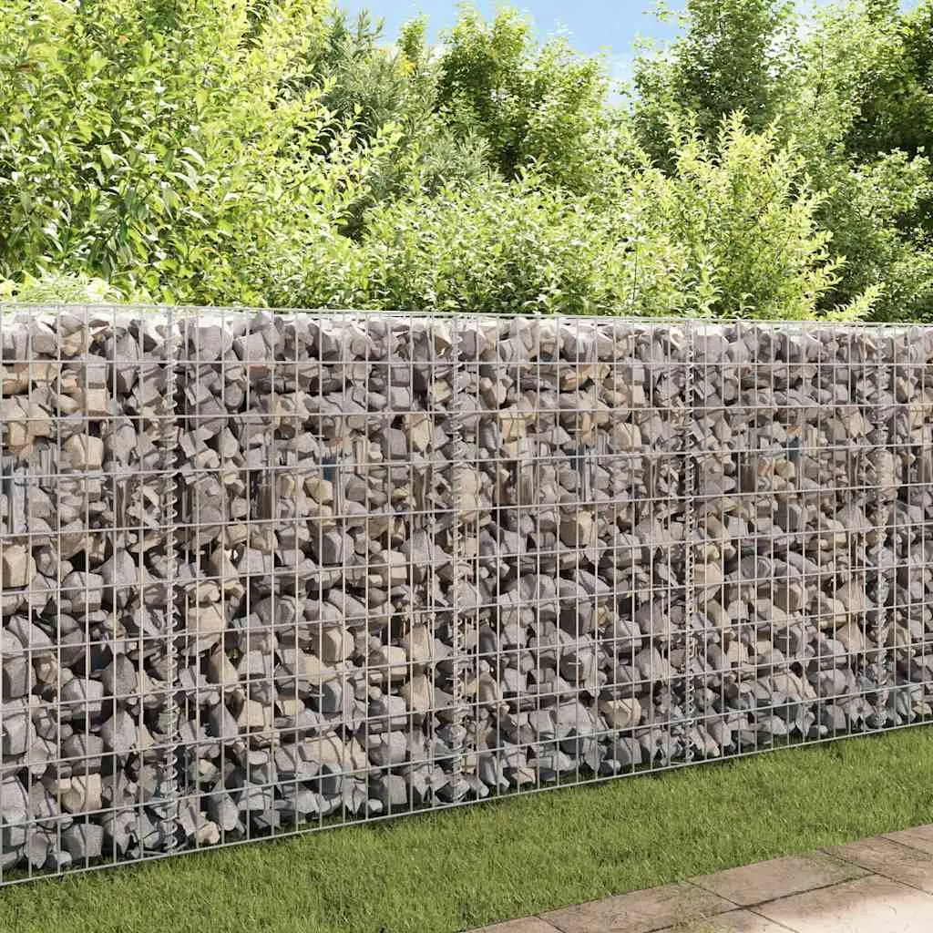 Gabionenwand 450 x 30 x 100 cm in Silber