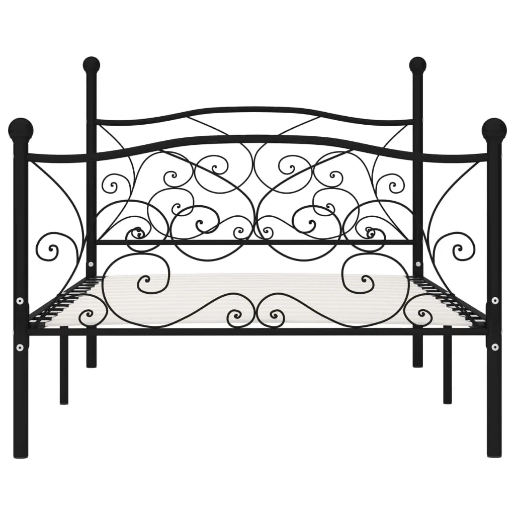 Metallbettgestell Schwarz 211x109x105 cm mit Lattenrost