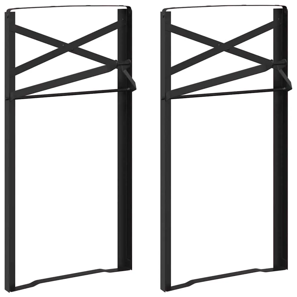 Bier Tischbein 2 pcs Schwarz 39 x 3 x 75 cm