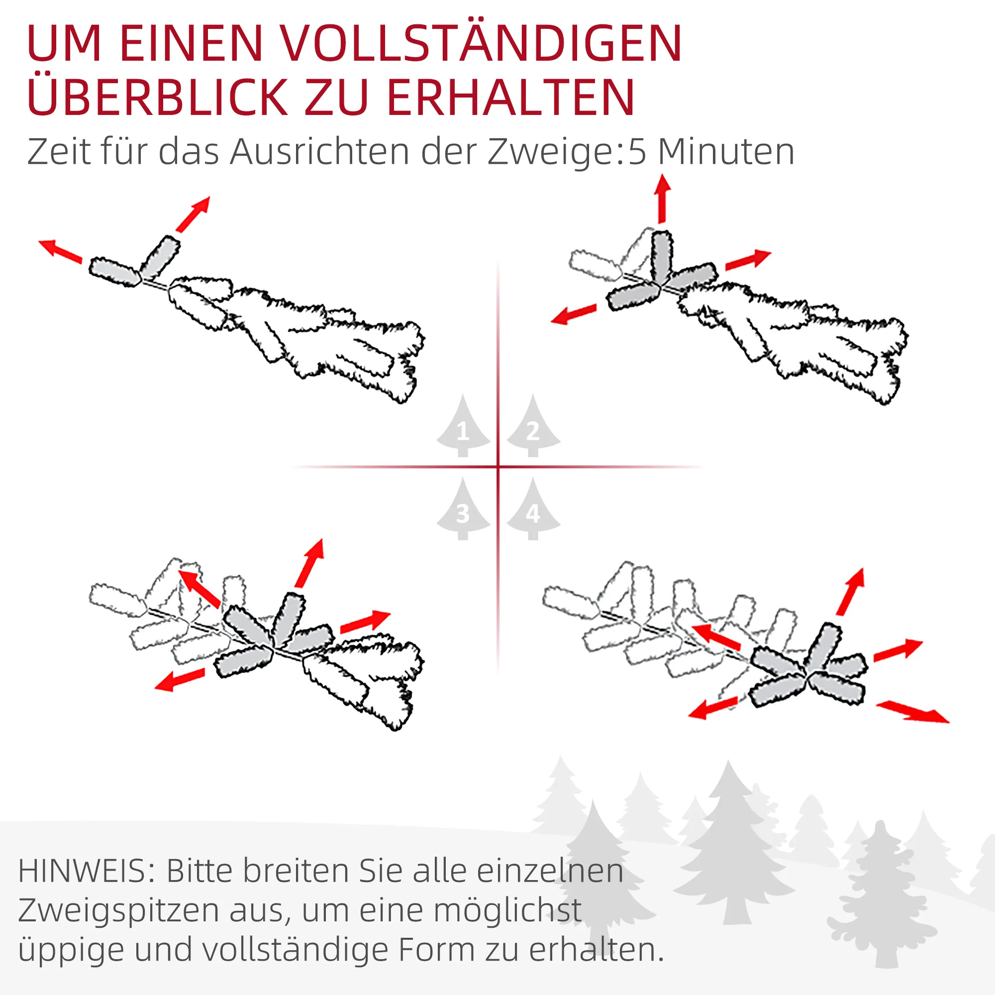 LED-Weihnachtsbaum 92 cm mit Schneezweigen und Betonfuß, Grün