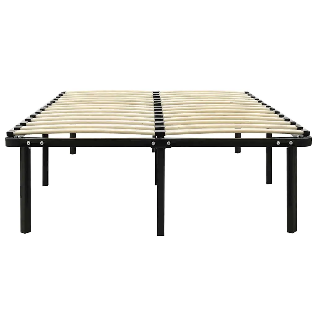 Metall-Bettgestell Schwarz 200 x 160 x 38 cm mit Lattenrost