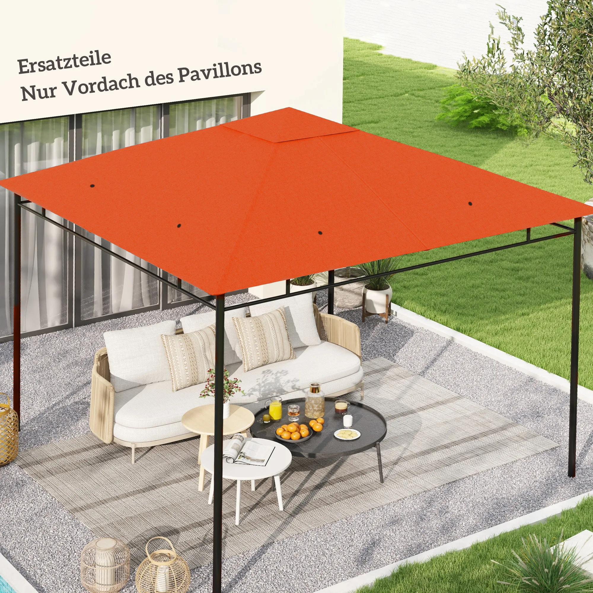 Ersatzdach für Pavillon 298L x 295B cm in Orange