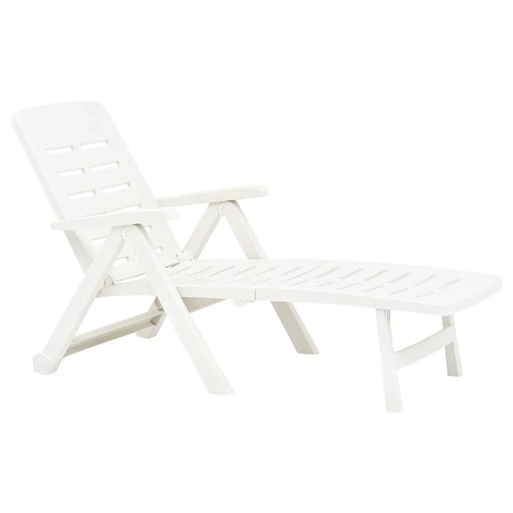 Sonnenliege Kunststoff Weiß 72x189x96 cm verstellbar und faltbar