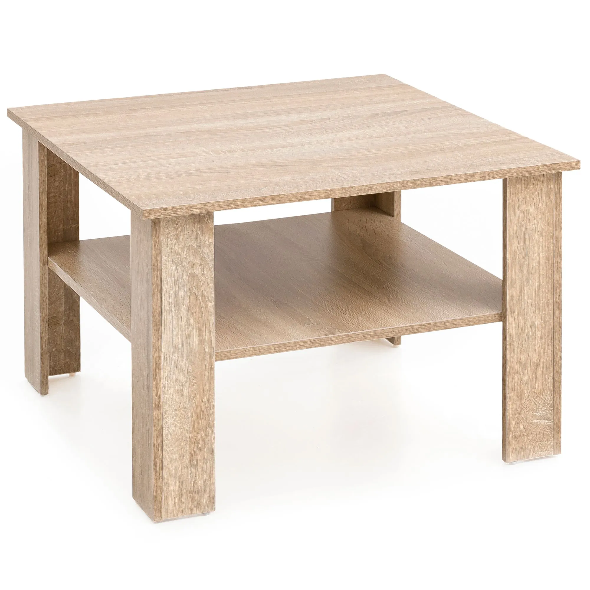 tinkaro Couchtisch eckig NOEMI Holz Wohnzimmertisch Braun