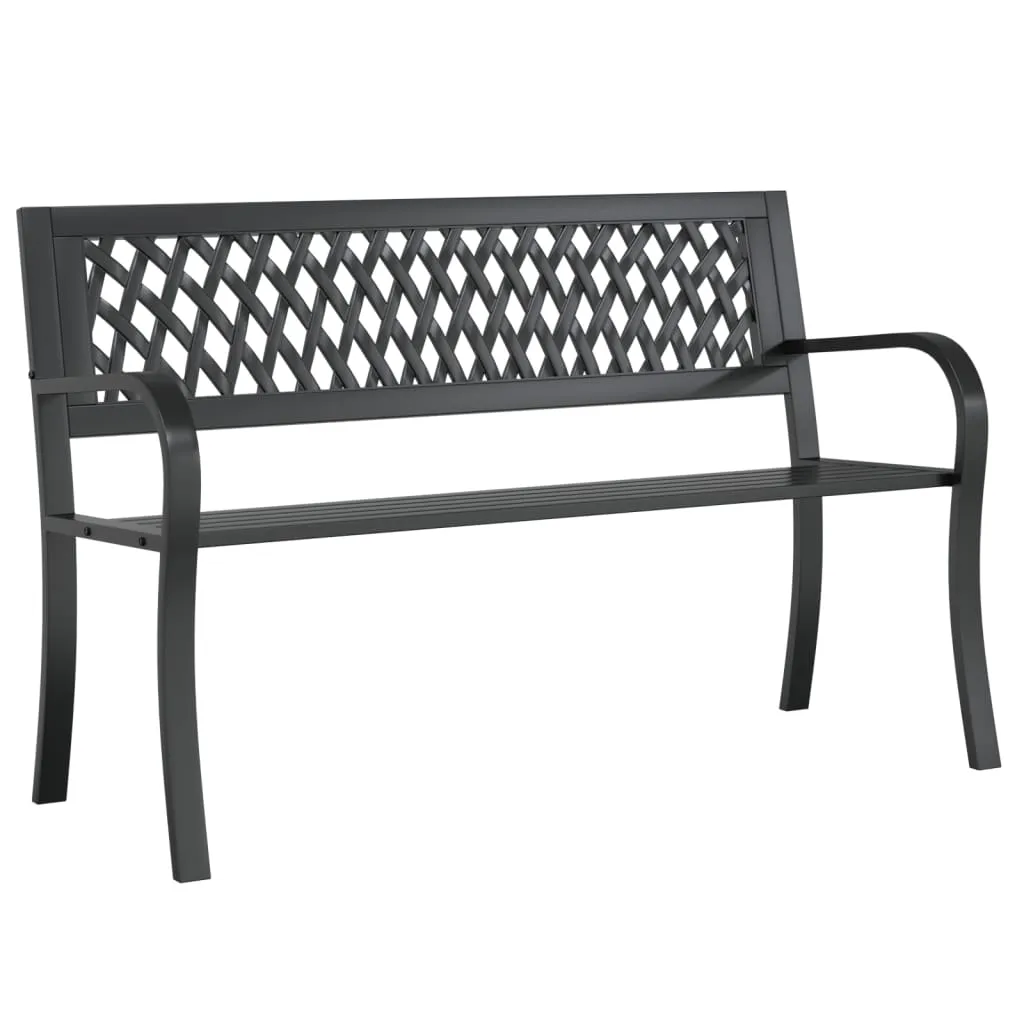 Gartenbank Stahl Schwarz 120 x 53 x 75 cm