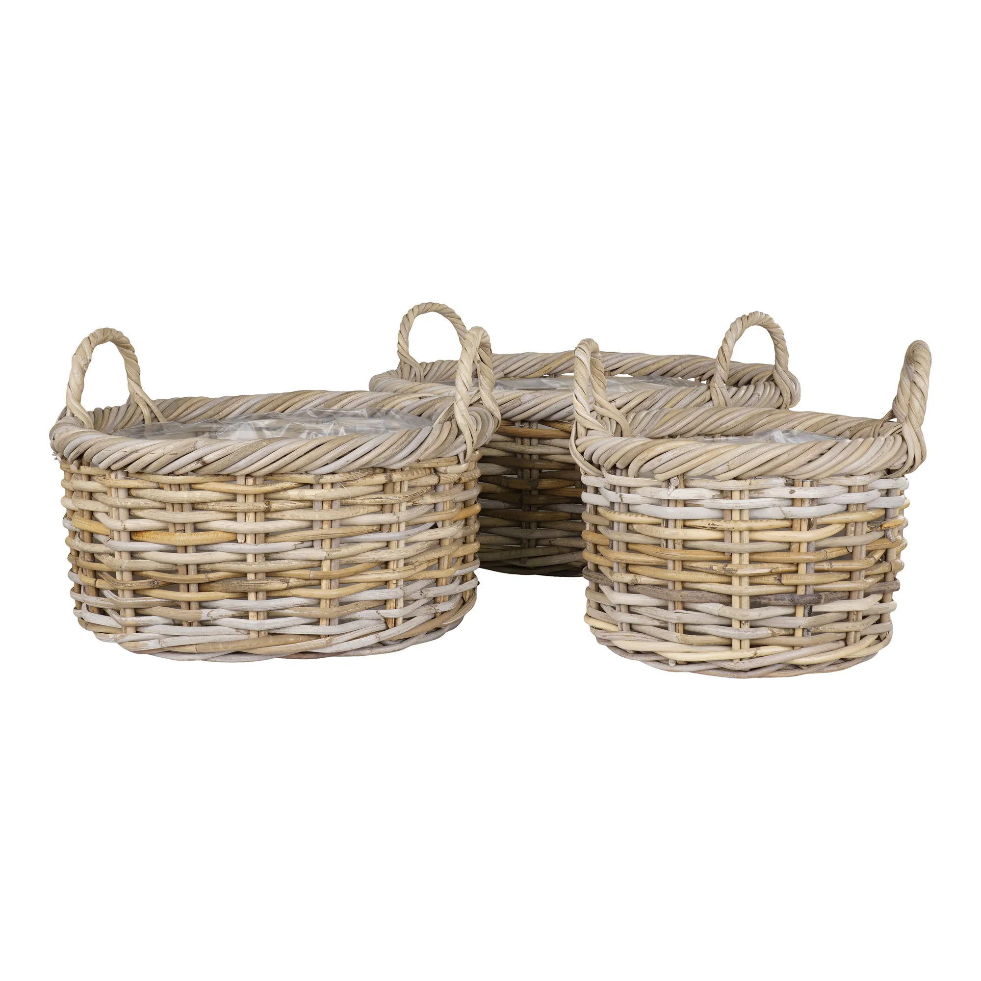 tinkaro Korb-Set 3-teilig Kubu-Rattan 30/40/50 cm Natur