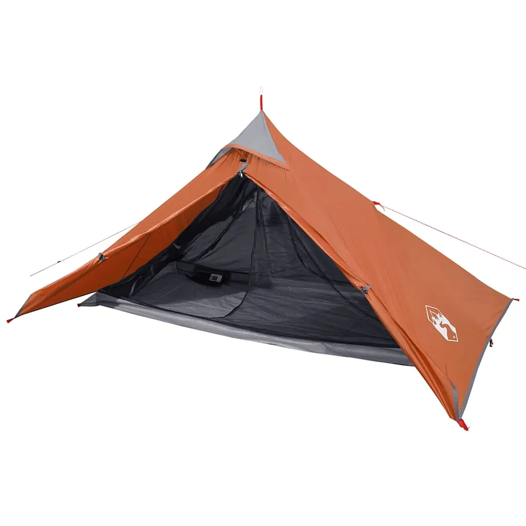 Campingzelt Tipi 235x96x119 cm Orange wasserdicht mit Überzelt