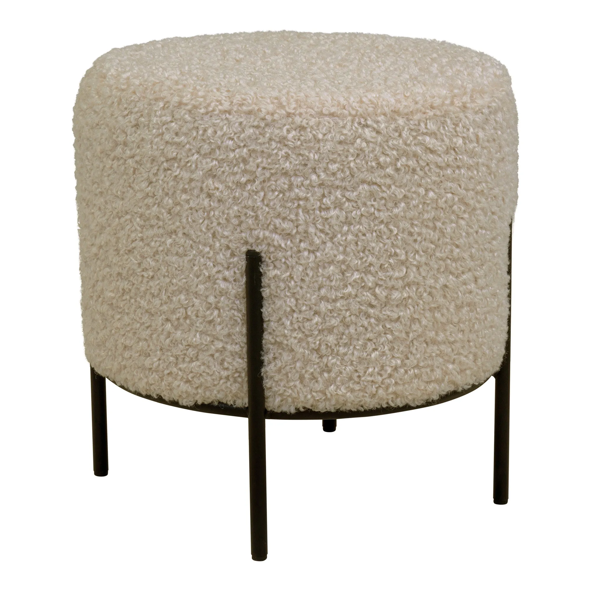 tinkaro Alford Pouf Teddy-Hocker 35,5x37 cm Grau-Braun