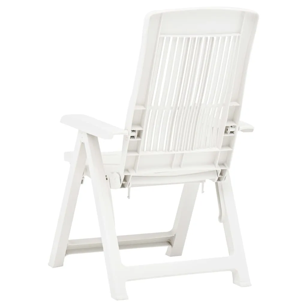 Gartenstuhl-Set Kunststoff Weiß 60x61x109 cm, klappbar, 2er-Set