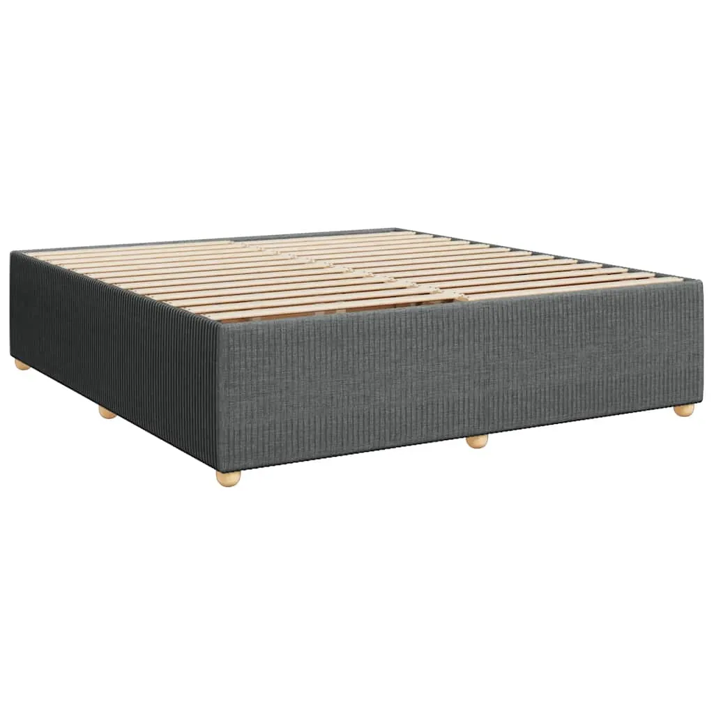 Boxspringbett 200x200 cm Taschenfederkern Dunkelgrau mit Auflage