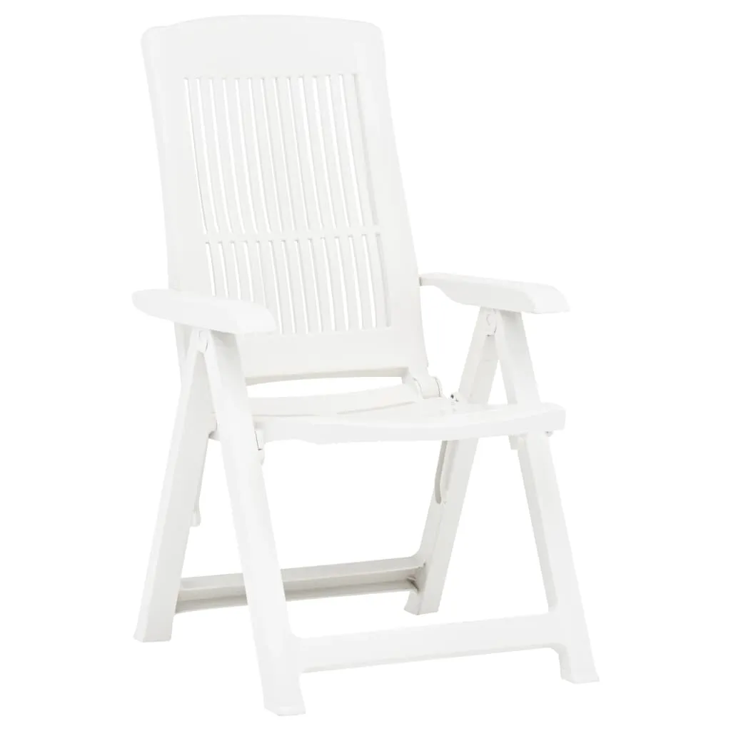 Gartenstuhl-Set Kunststoff Weiß 60x61x109 cm, klappbar, 2er-Set