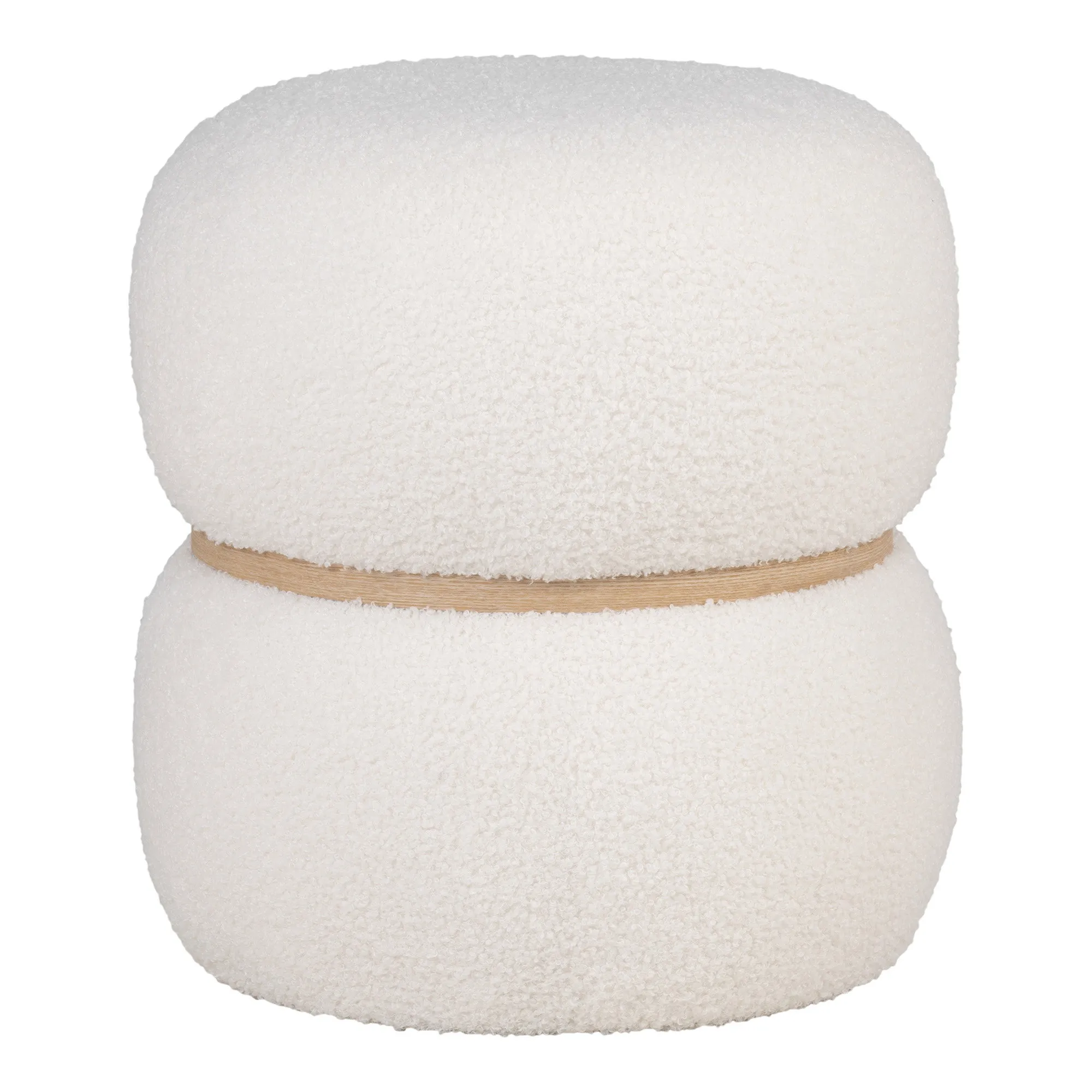 tinkaro Milford Pouf Puffer Teddy ø38x41 cm Weiß