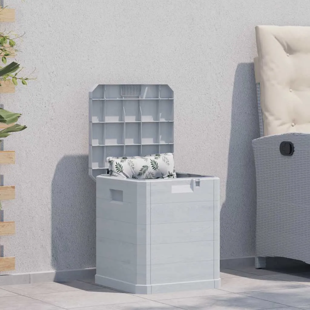 Gartenbox Kunststoff in Holz-Optik Hellgrau 42,5x44x50 cm