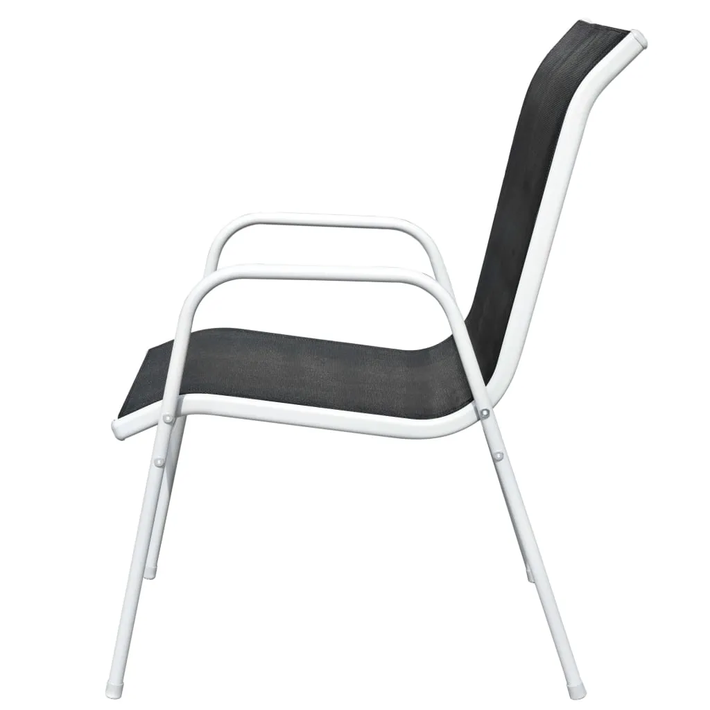 Gartenmöbel-Set Grau mit Tisch 50x71 cm und 2 Stühlen Schwarz/Grau