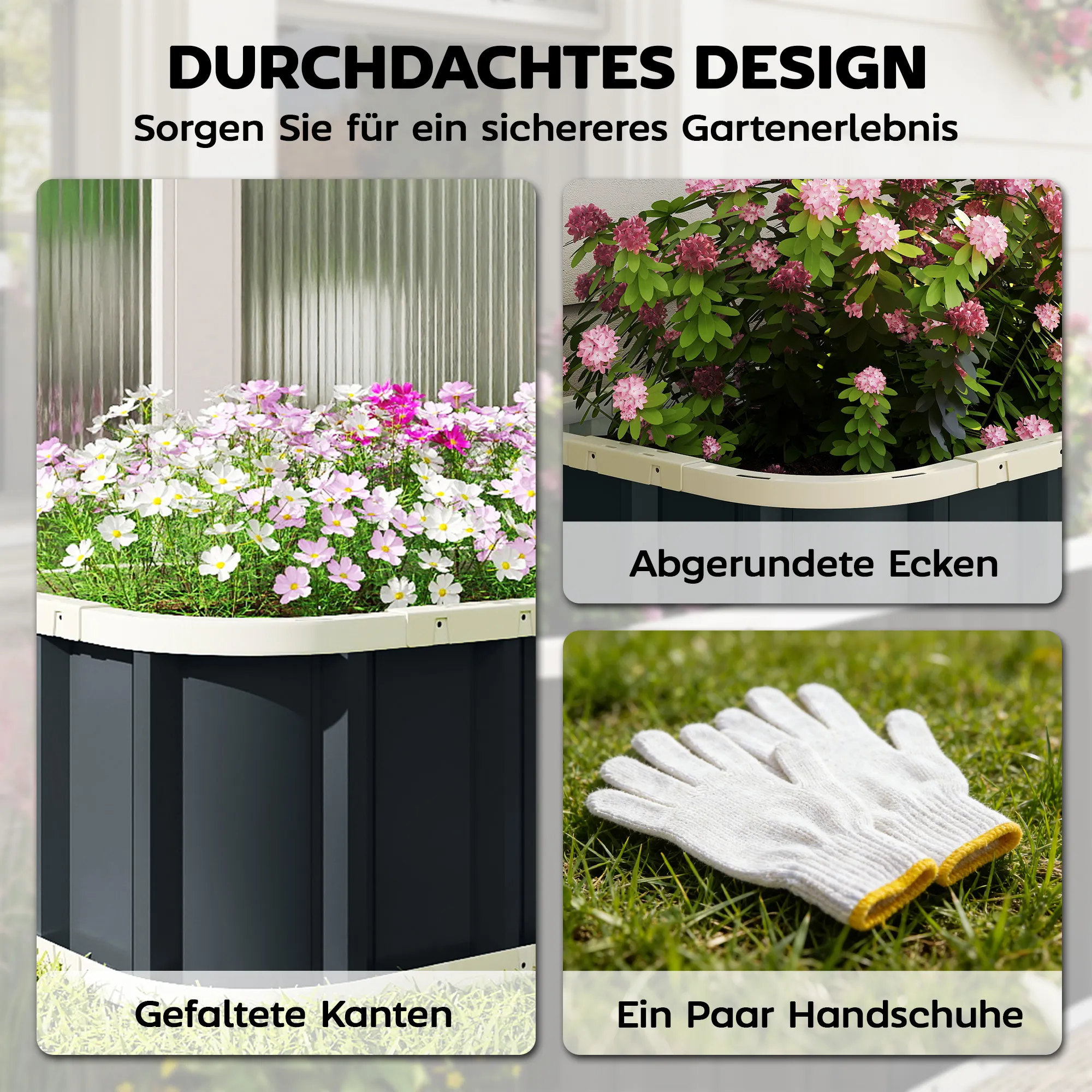Hochbeet Dunkelgrau 136B x 52T x 31H cm