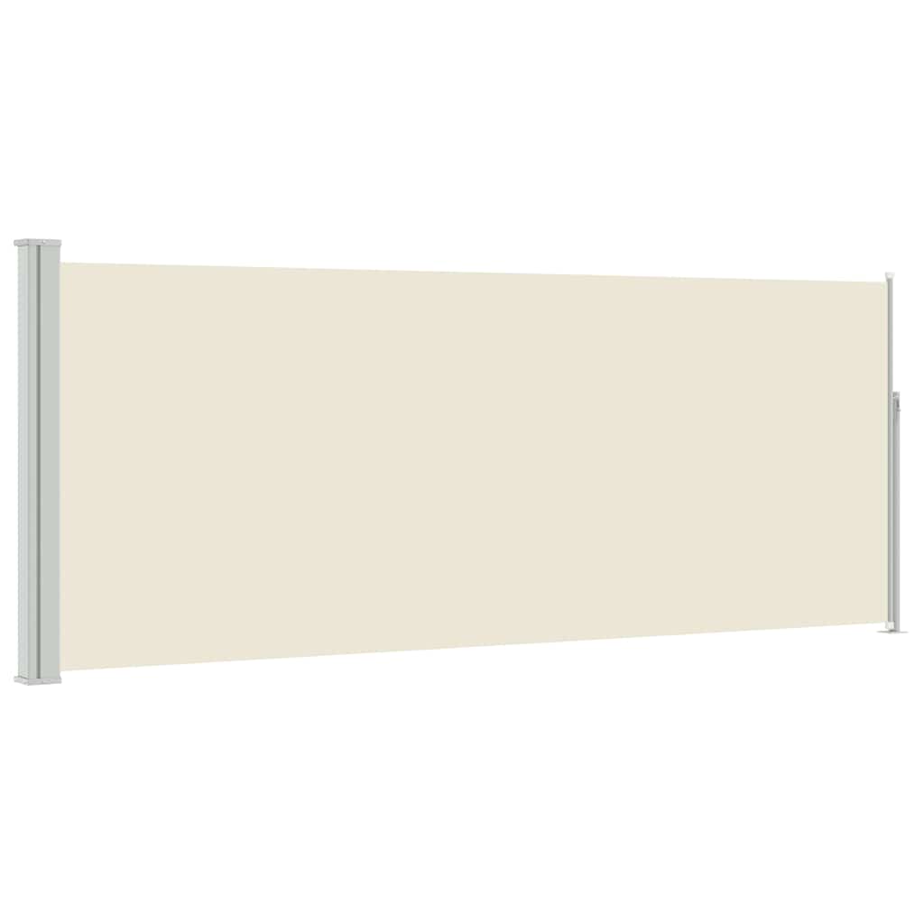 Einziehbare Garten-Seitenmarkise 300x120 cm in Grüngrau und Cremeweiß