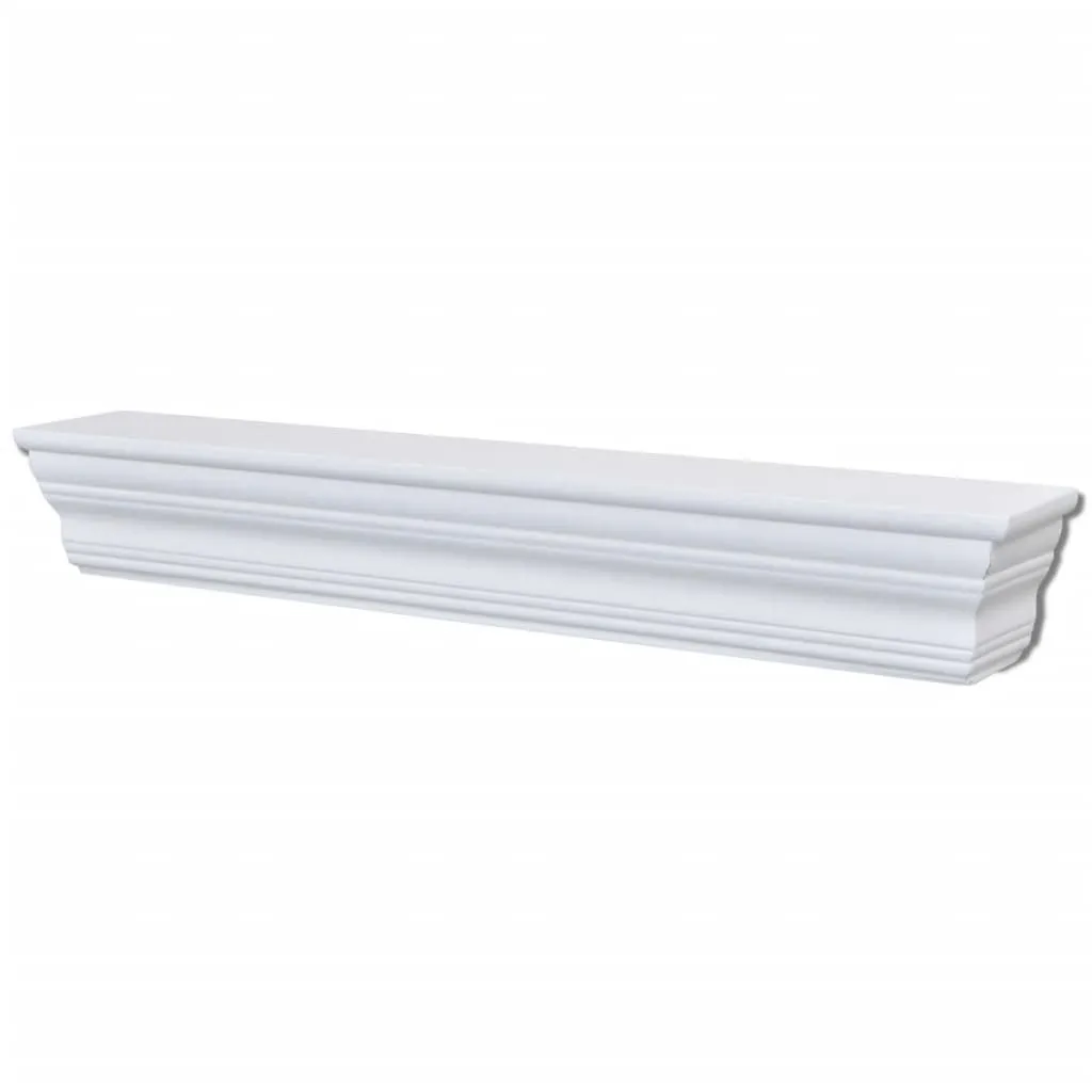 Wandregale Barockstil 61x9,5x9 cm Weiß MDF 2er-Set