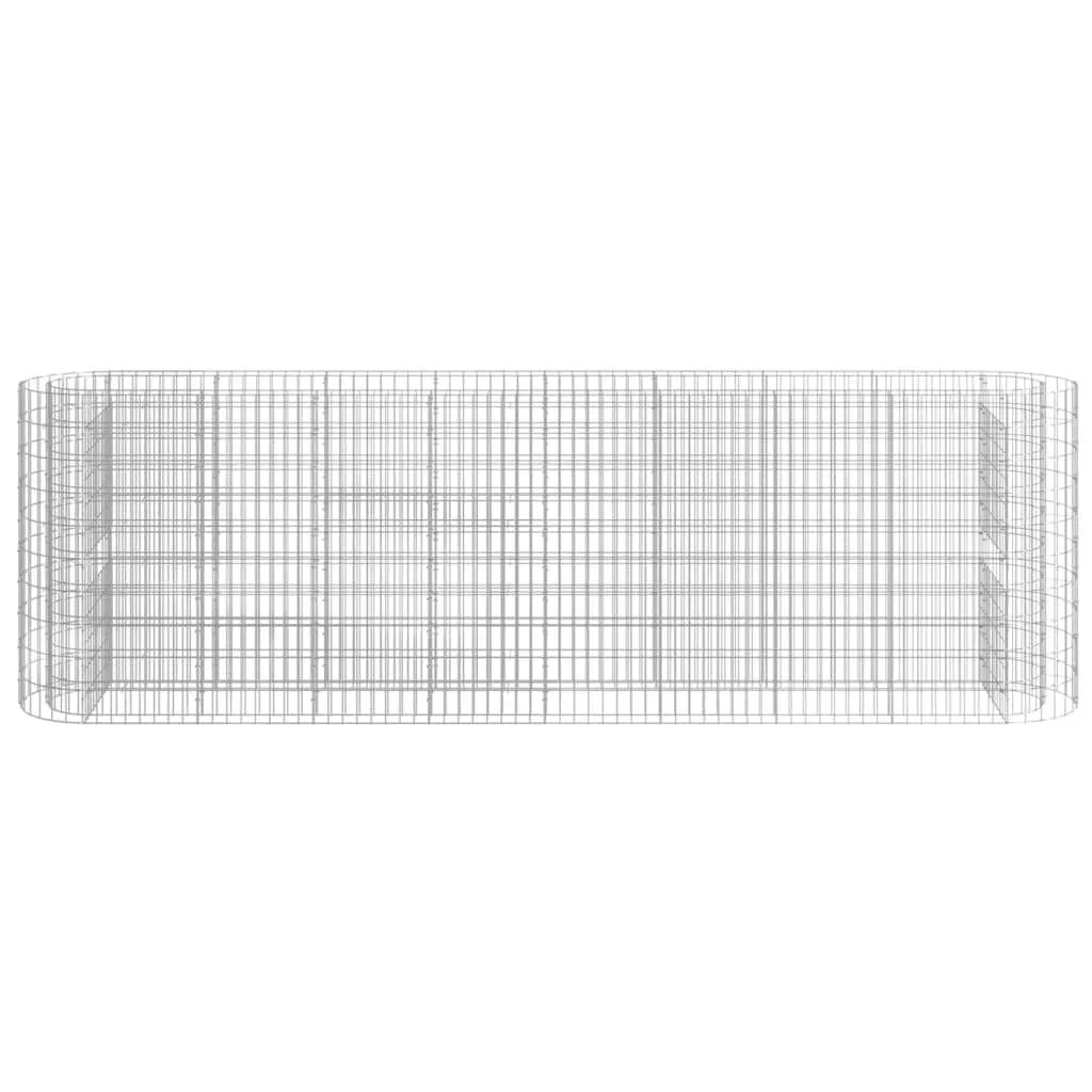 Gabionen-Hochbeet 330x50x100 cm in Silber, verzinktes Eisen