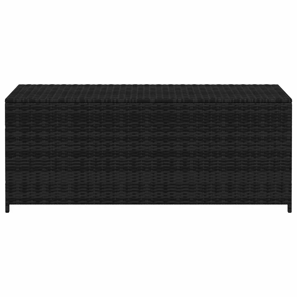 Gartenbox Schwarz 150 x 50 x 60 cm aus Poly-Rattan