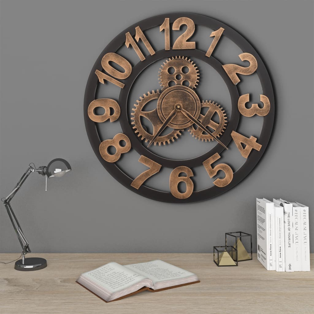 tinkaro Wanduhr BURAK Metall Wohnzimmeruhr Gold/Schwarz