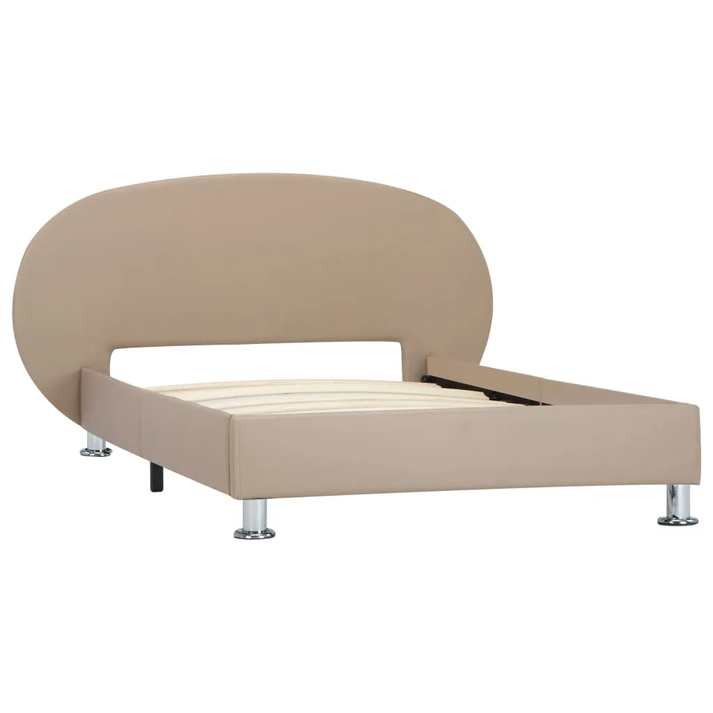 Modernes Polsterbett 208x133x70 cm Cappuccino-Braun mit Kunstlederbezug