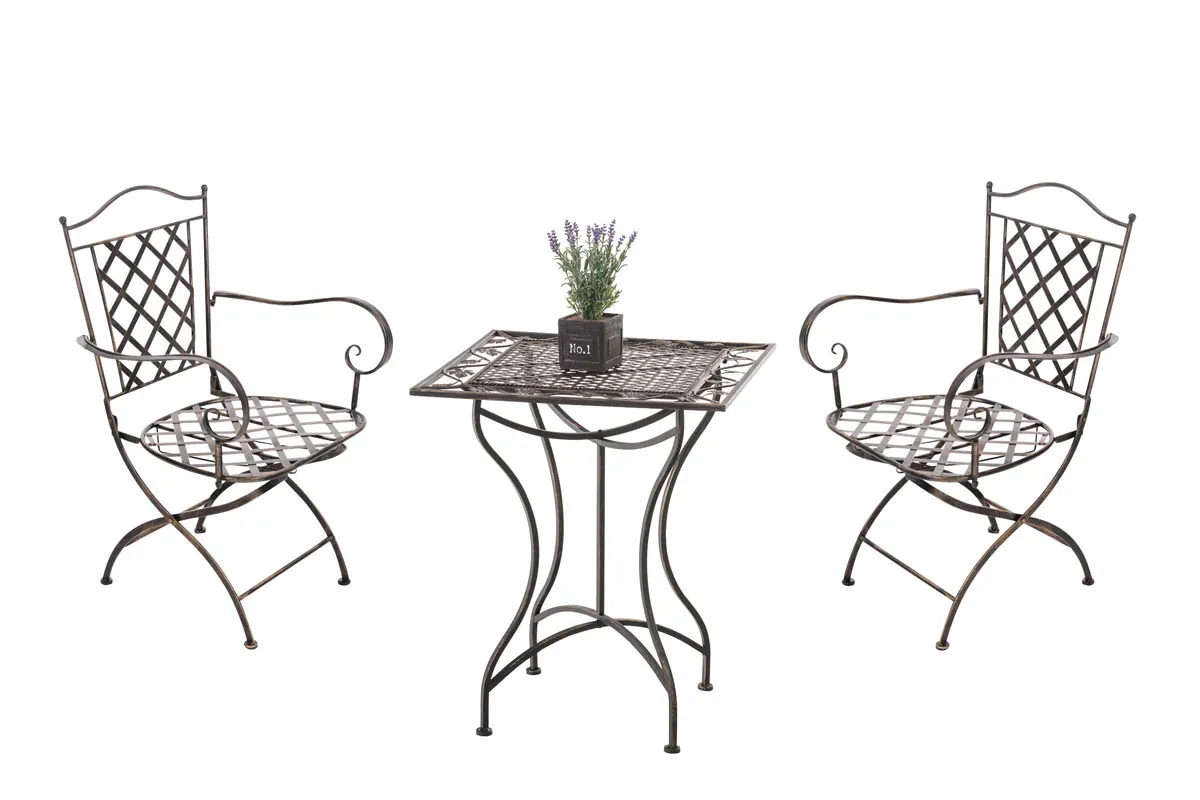 Sitzgruppe Payo Metall 93x56x51 cm bronze