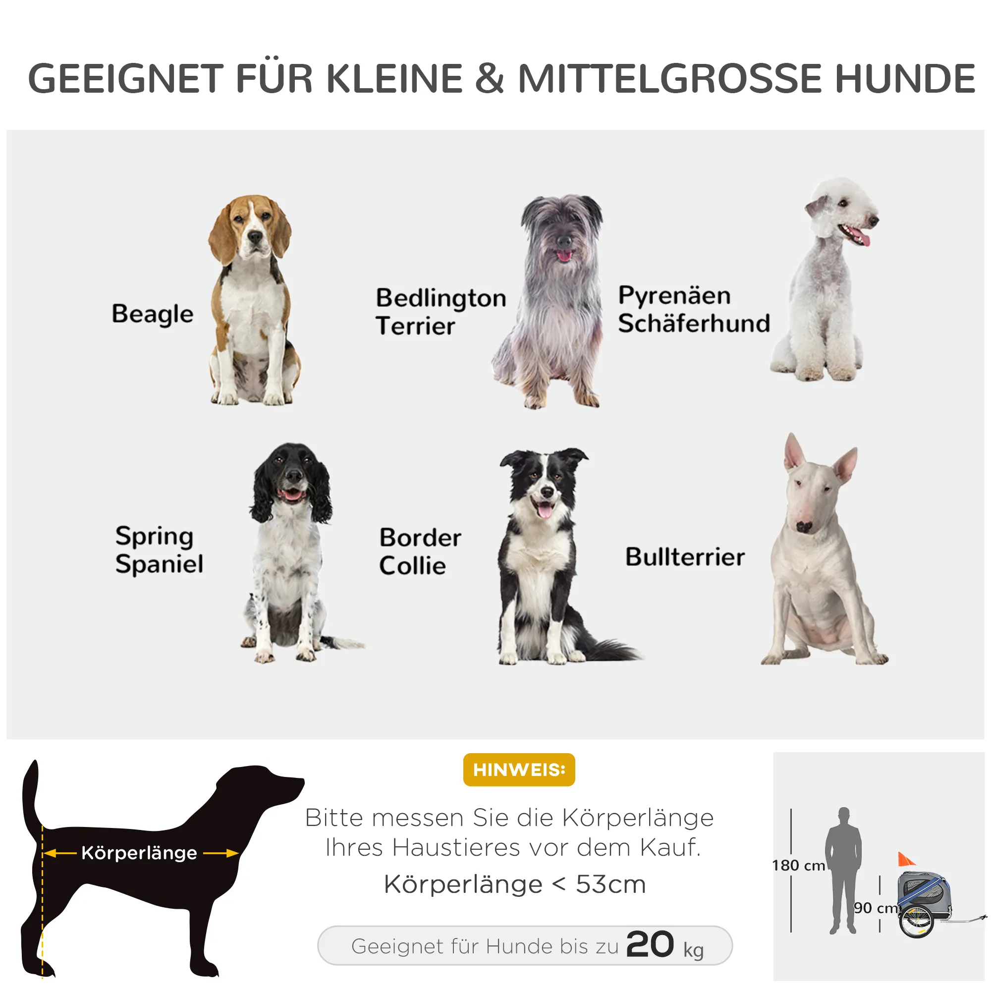 Fahrradanhänger für Haustiere klappbar Stahl Grau-Blau 130x73x90cm