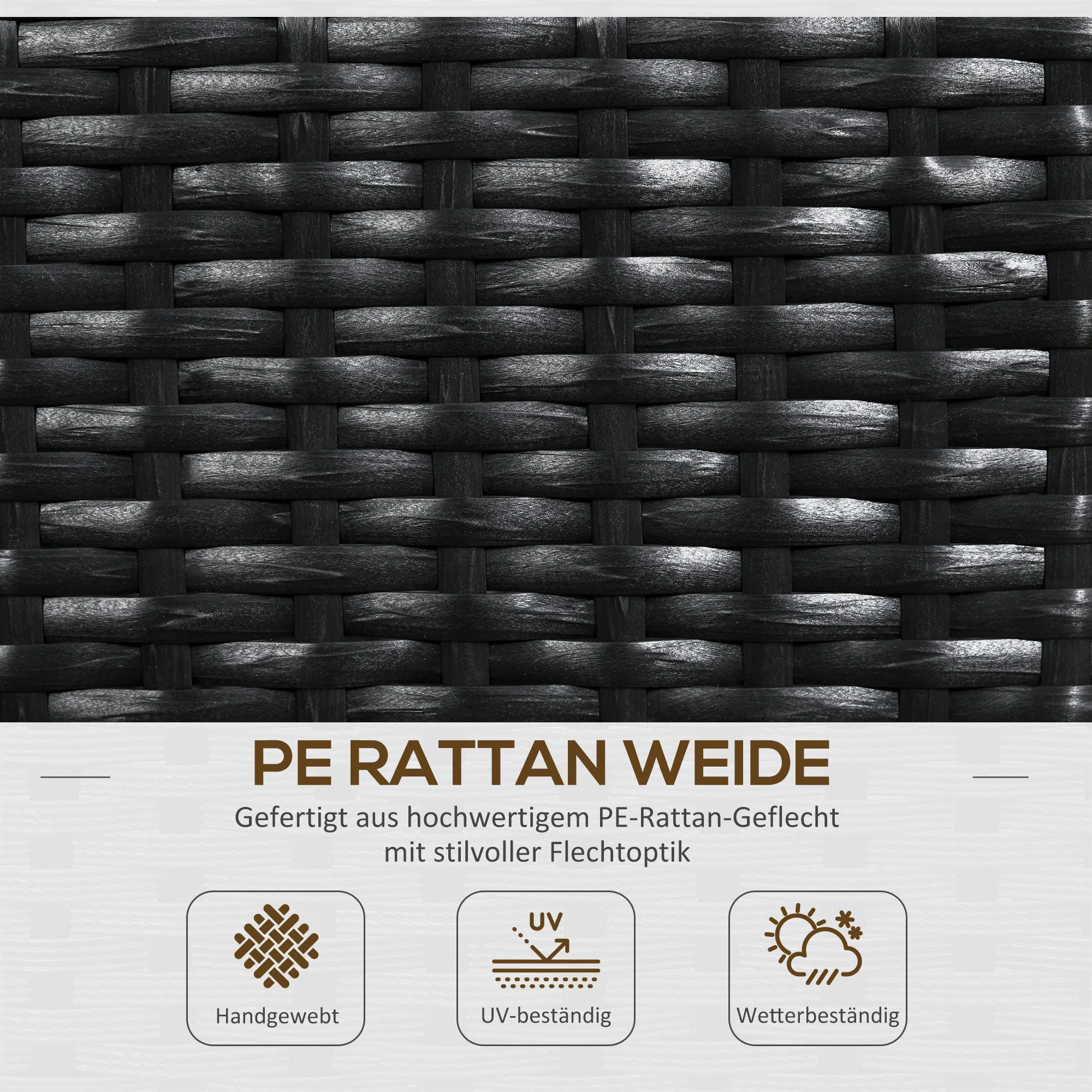 Rechteckiger Blumenkasten mit Gitter 103x103x29 cm Schwarz