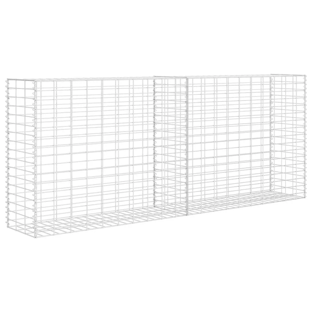 Gabione Silbern 85 x 30 x 200 cm aus verzinktem Stahl