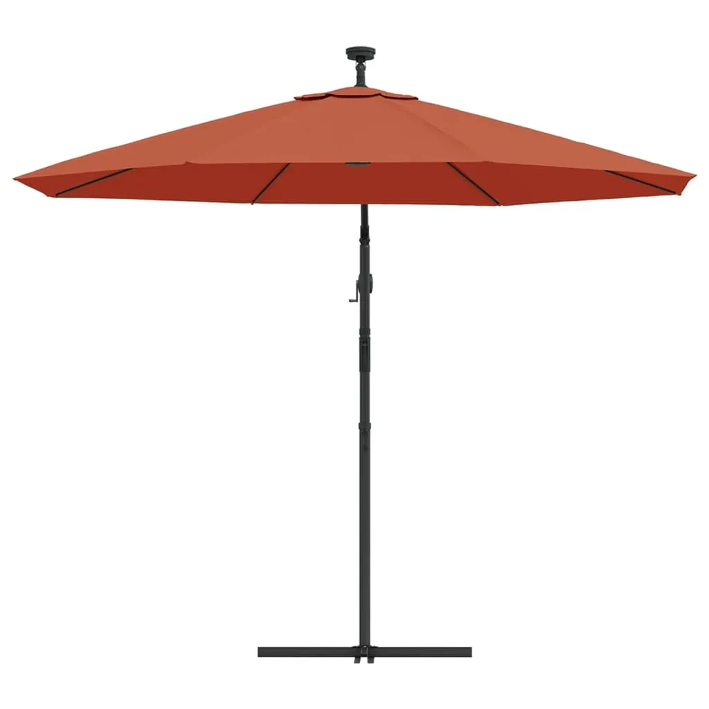 Eleganter Sonnenschirm 300x254 cm Terrakotta-Rot mit LED und Kurbel