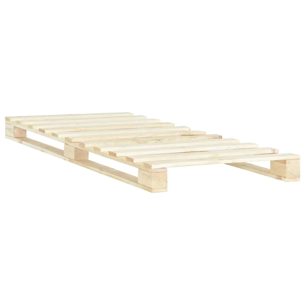 Paletten-Bettrahmen Naturholz 200 x 90 x 14 cm in Natur