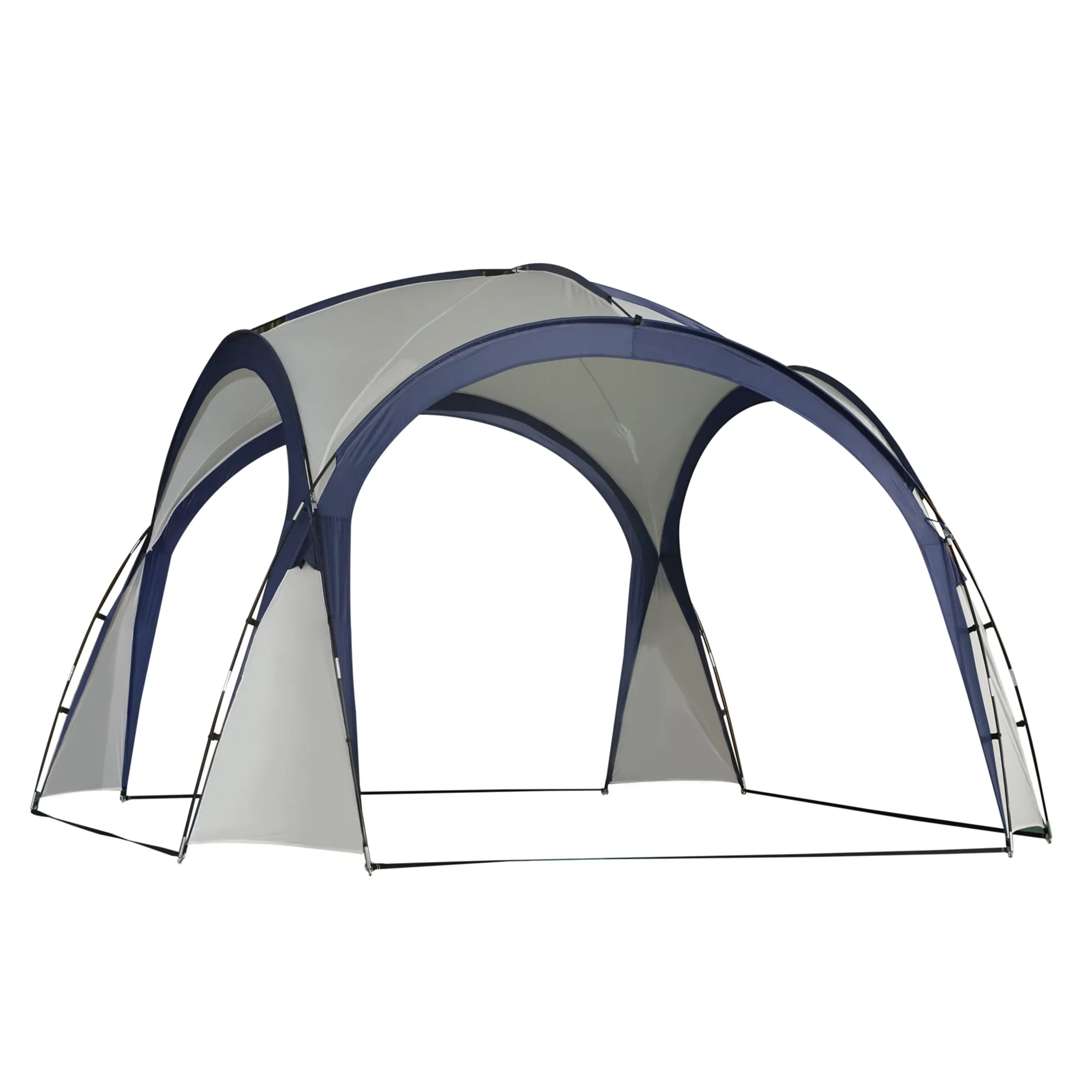 Kuppelzelt für 6-8 Personen, Pavillon, Schutz vor Sonne und Nieselregen, 3,5 x 3,5 x 2,22 m, Cremeweiß