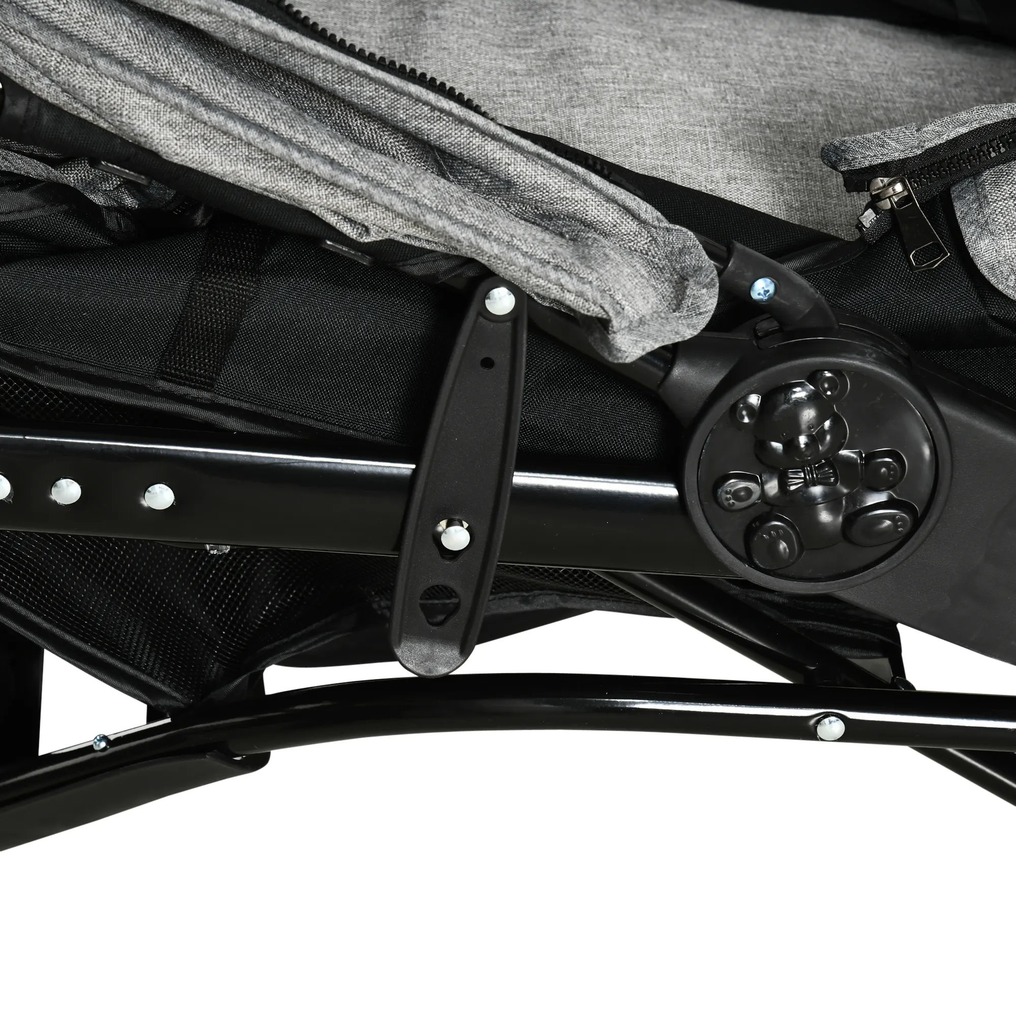 Hundewagen Pet Stroller klappbar aus Oxford-Gewebe Grau+Schwarz