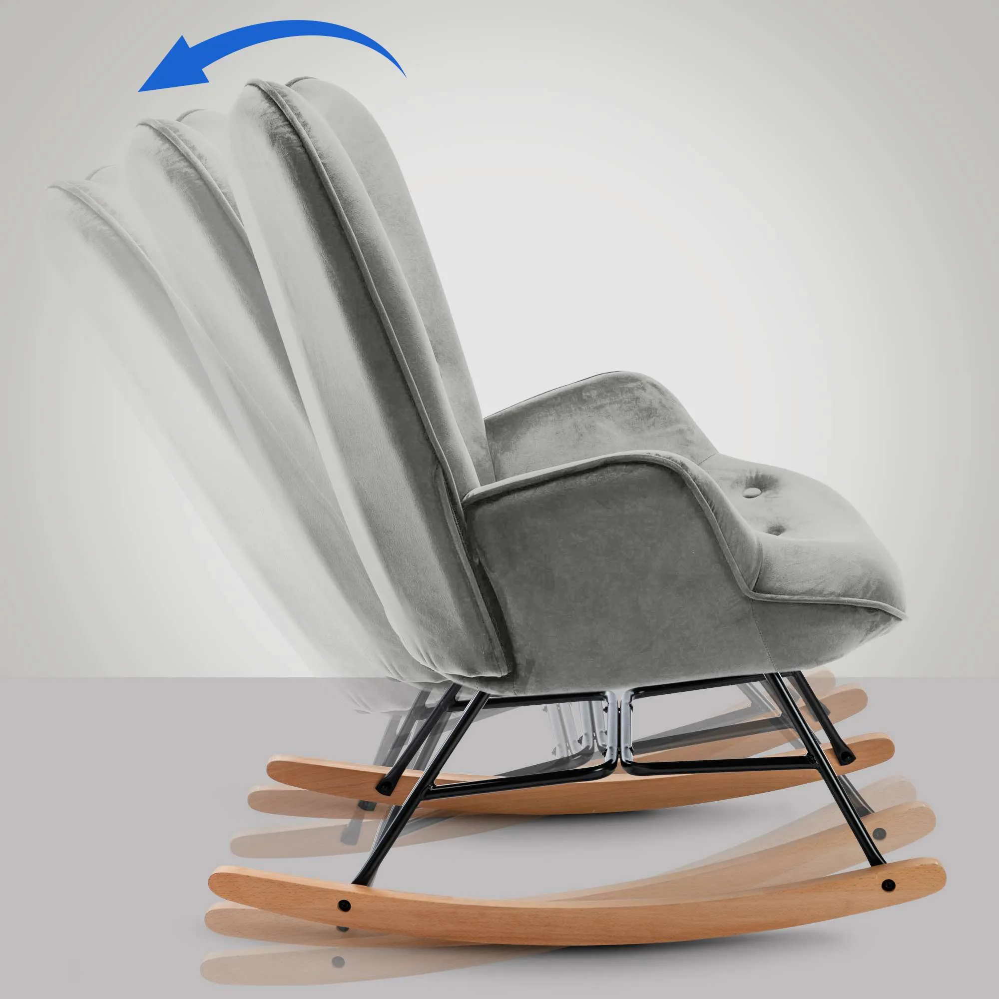 Schaukelstuhl Sanka 98x71x88 cm Grau
