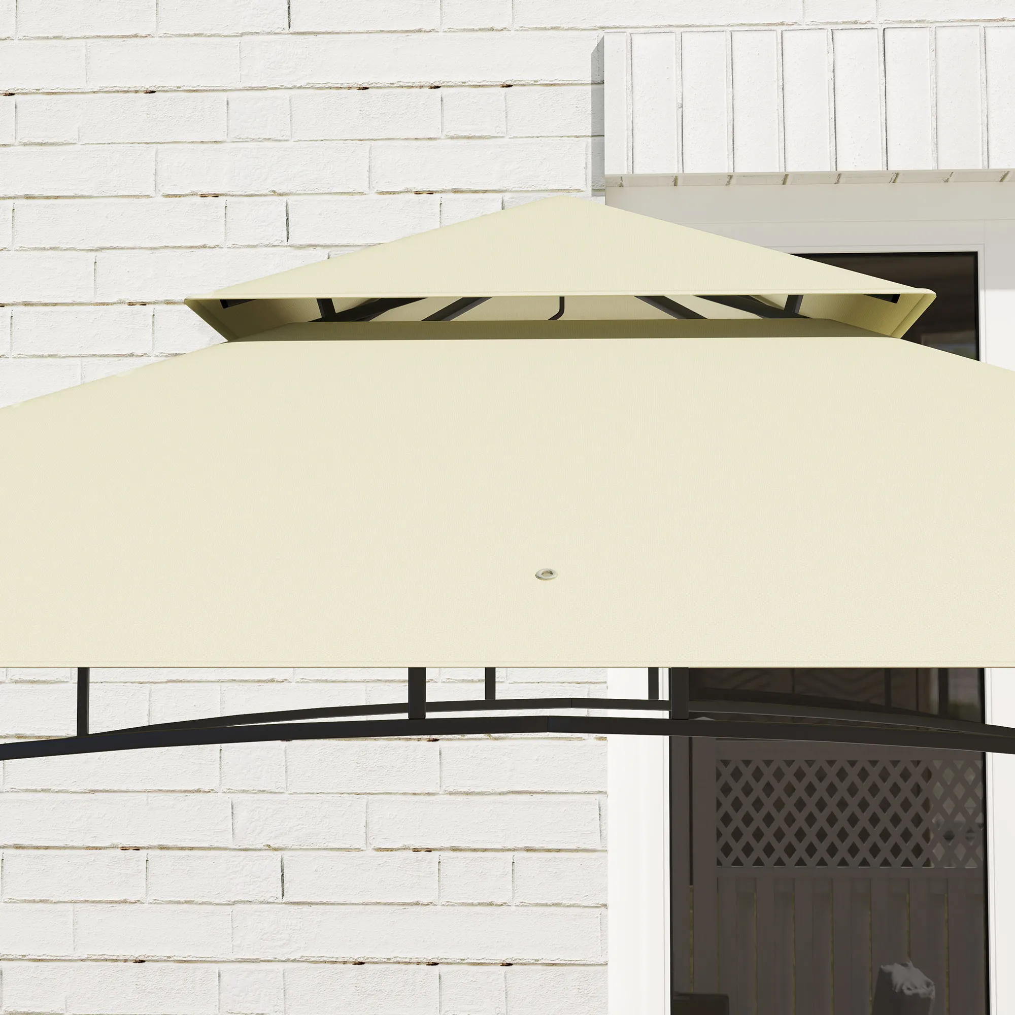 Grillpavillon Beige 240L x 150B x 257H cm mit robustem Rahmen