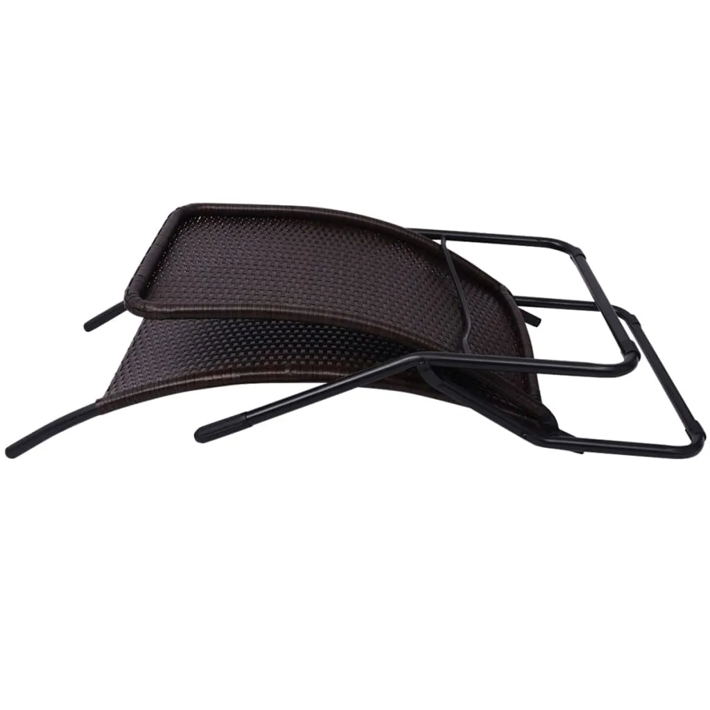 Elegante Sonnenliege aus PE-Rattan Braun 61x147x95 cm