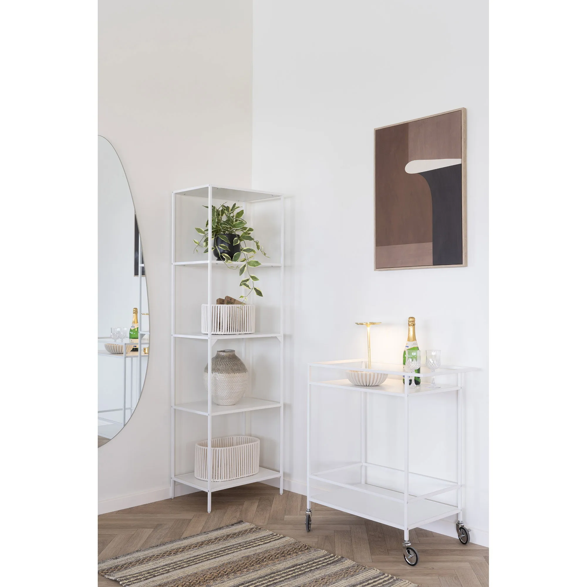 tinkaro Barwagen Vita 2 Regalböden 68 x 40 x 79 cm Weiß