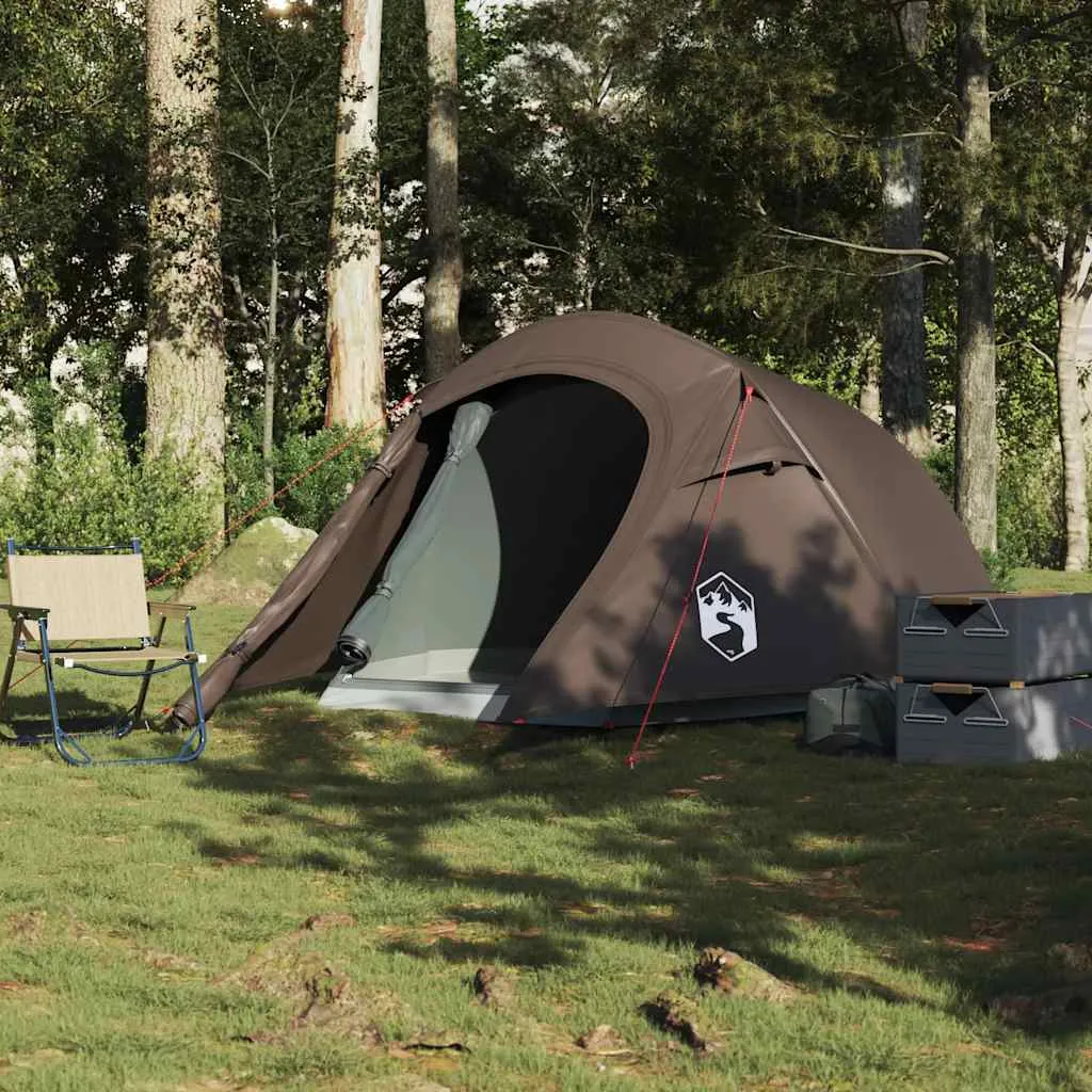 Campingzelt Tunnelzelt Braun 280x194x125 cm Außenzelt, 230x180x115 cm Innenzelt