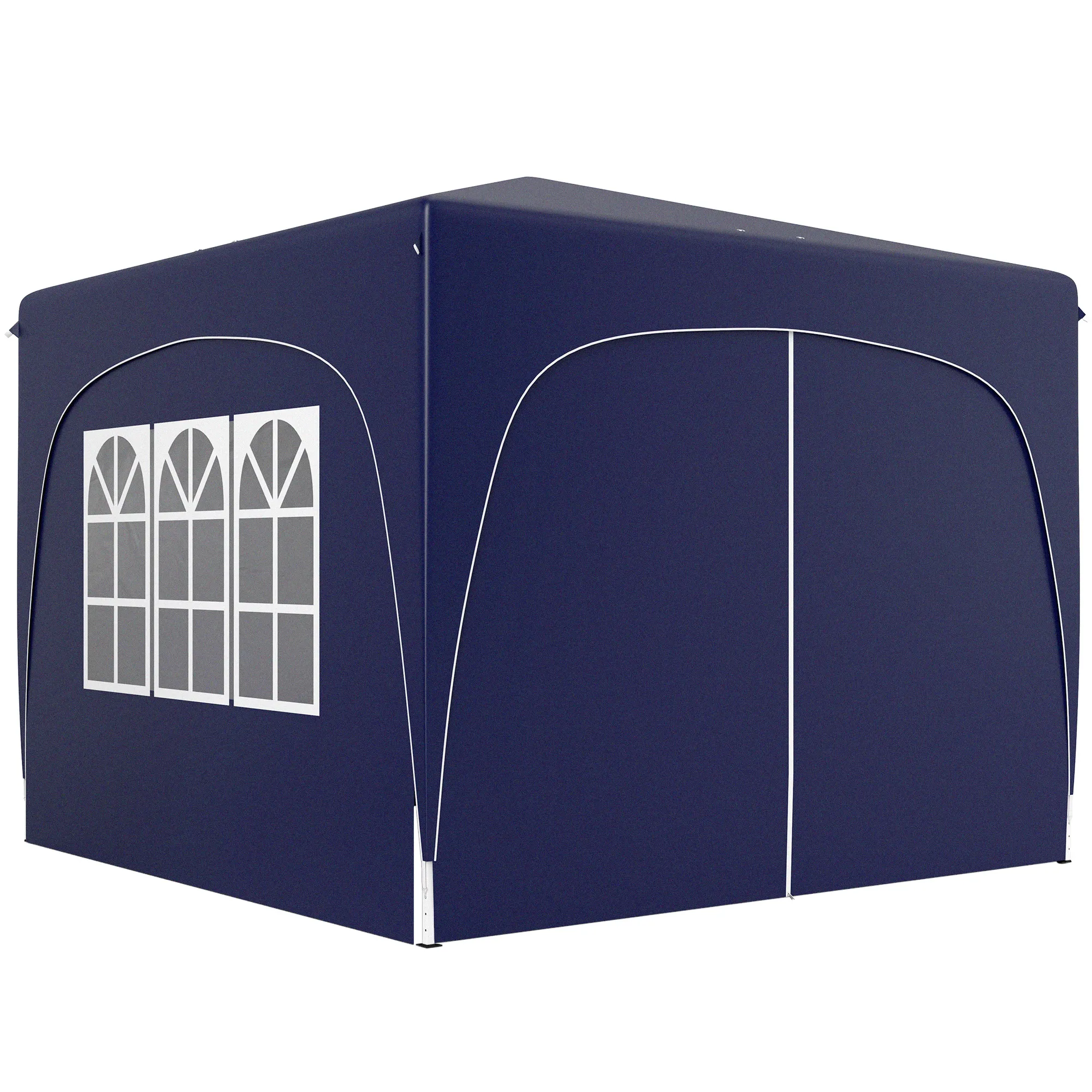 Faltbarer Pavillon 3x3m Dunkelblau mit Seitenwänden