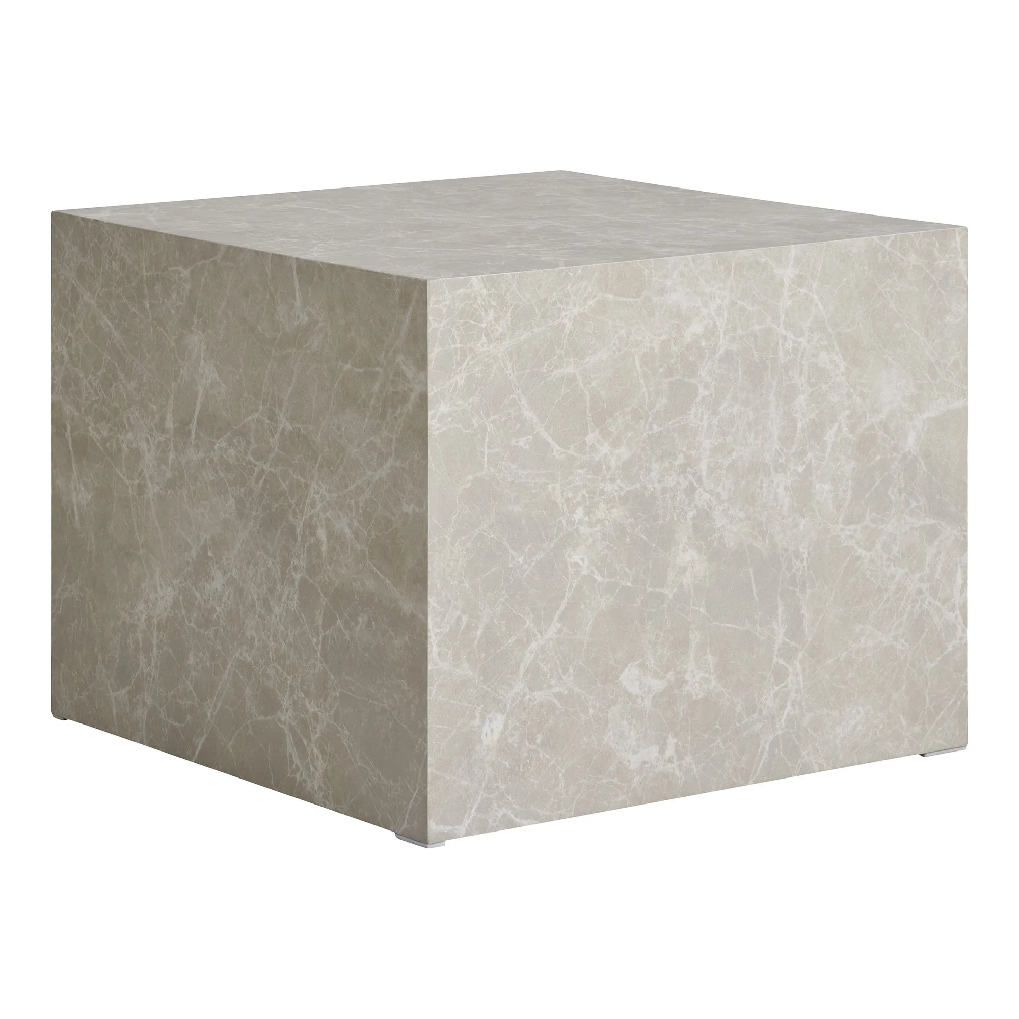 tinkaro Couchtisch-Set 2-teilig Marmor-Optik 40/50 x 40/50 x 36/40 cm Beige