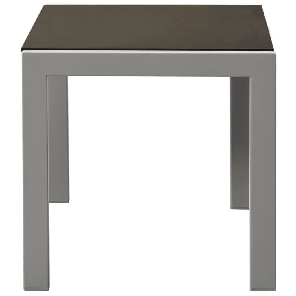 Schwarzes Sonnenliege-Set mit Tisch 200x58x32 cm & 30x30x29,5 cm