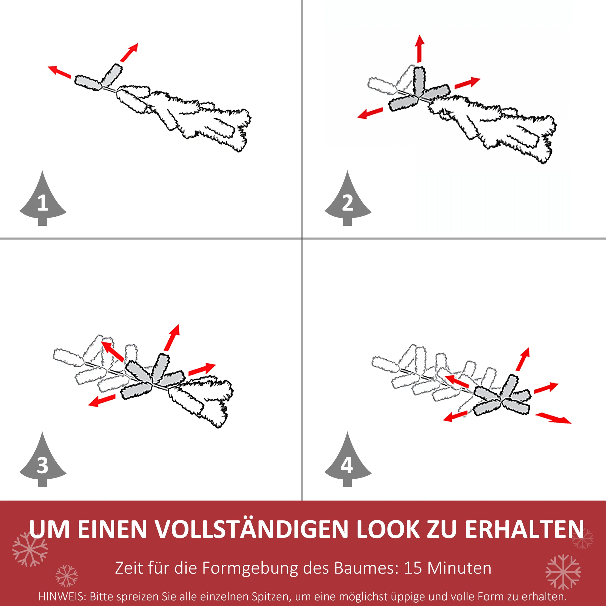 Künstlicher Weihnachtsbaum Tanne mit Ständer, 2,1 m, Grün
