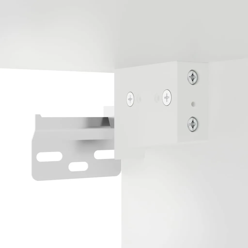 Weißes Highboard aus Holzwerkstoff und Metall 69,5 x 34 x 180 cm